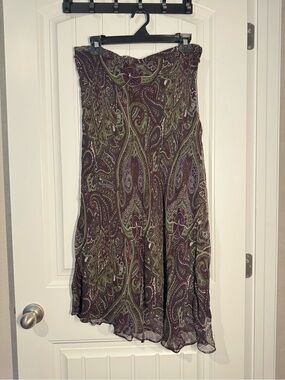 Charter Club Paisley Midi Dress in Plum and Olive